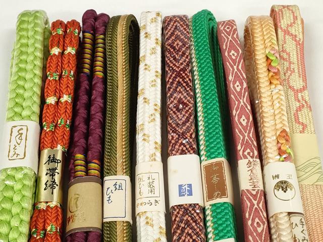 平和屋着物●和装小物　帯締め10本セット　礼装用　手組紐　高麗組　鴨川組　鎌倉民芸　金糸　逸品　未使用　DABD7068zzz