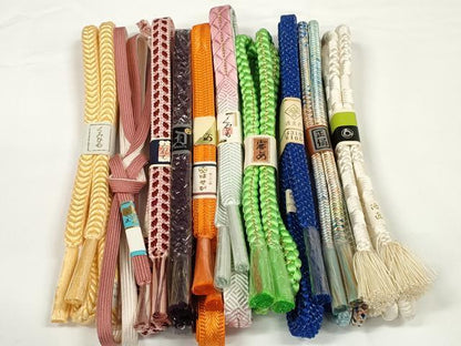 平和屋着物●和装小物　帯締め10本セット　組紐　笹浪組　鴨川組　金糸　近鉄・大丸扱い　逸品　未使用　DABD7069zzz