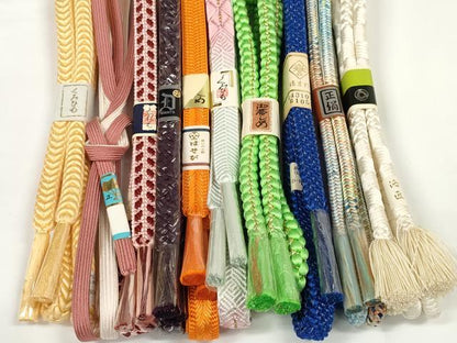 平和屋着物●和装小物　帯締め10本セット　組紐　笹浪組　鴨川組　金糸　近鉄・大丸扱い　逸品　未使用　DABD7069zzz