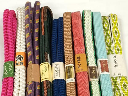 平和屋着物●和装小物　帯締め10本セット　礼装用　手組紐　高麗組　奈良組　源氏菱組　金糸　逸品　未使用　DABD7071zzz