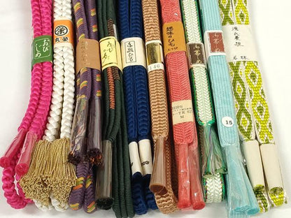 平和屋着物●和装小物　帯締め10本セット　礼装用　手組紐　高麗組　奈良組　源氏菱組　金糸　逸品　未使用　DABD7071zzz