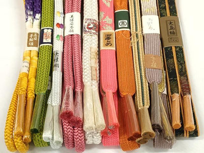 平和屋着物●和装小物　帯締め10本セット　手組紐　高麗組　大島紬　金糸　美保姿本舗　高島屋扱い　逸品　未使用　DABD7072zzz