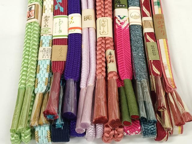 平和屋着物●和装小物　帯締め10本セット　かすり　高麗組　笹浪組　奈良組　金糸　逸品　未使用　DABD7073zzz