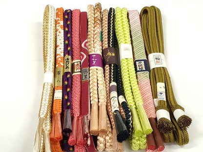 平和屋着物●和装小物　帯締め10本セット　コシノジュンコ　手組紐　冠組　金糸　さが美扱い　逸品　未使用　DABD7075zzz