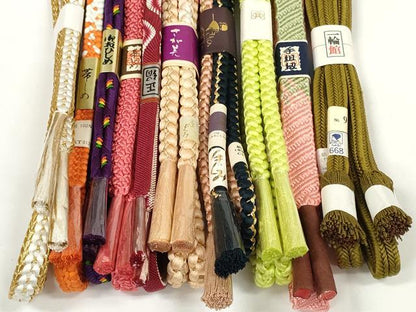 平和屋着物●和装小物　帯締め10本セット　コシノジュンコ　手組紐　冠組　金糸　さが美扱い　逸品　未使用　DABD7075zzz