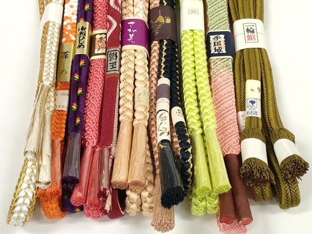 平和屋着物●和装小物　帯締め10本セット　コシノジュンコ　手組紐　冠組　金糸　さが美扱い　逸品　未使用　DABD7075zzz