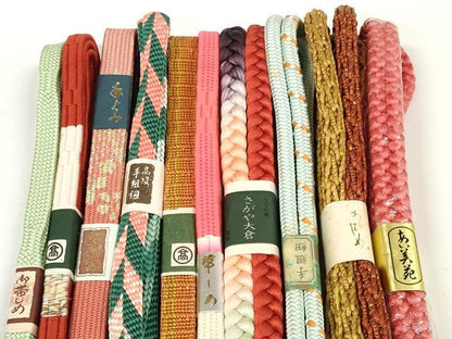 平和屋着物●和装小物　帯締め10本セット　手組紐　高麗組　笹浪組　金糸　高島屋扱い　逸品　未使用　DABD7076zzz