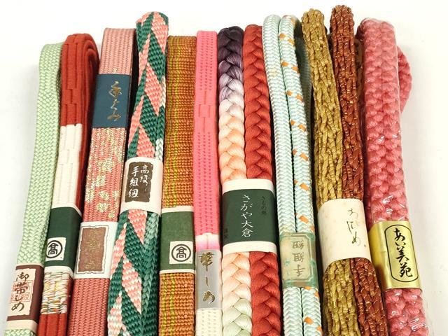 平和屋着物●和装小物　帯締め10本セット　手組紐　高麗組　笹浪組　金糸　高島屋扱い　逸品　未使用　DABD7076zzz