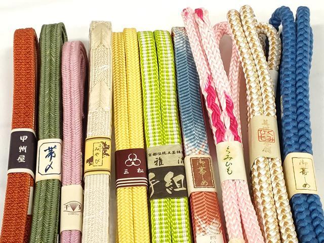 平和屋着物●和装小物　帯締め10本セット　雅流　組紐　笹浪組　鎌倉組　金糸　美保姿本舗　逸品　未使用　DABD7077zzz