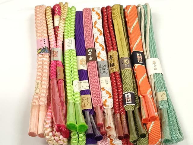 平和屋着物●和装小物　帯締め10本セット　伊賀の手組紐　組紐　笹浪組　角八つ組　金糸　そごう百貨店扱い　逸品　未使用　DABD7079zzz