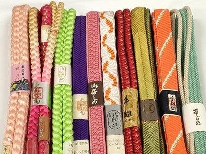 平和屋着物●和装小物　帯締め10本セット　伊賀の手組紐　組紐　笹浪組　角八つ組　金糸　そごう百貨店扱い　逸品　未使用　DABD7079zzz