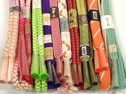 平和屋着物●和装小物　帯締め10本セット　伊賀の手組紐　組紐　笹浪組　角八つ組　金糸　そごう百貨店扱い　逸品　未使用　DABD7079zzz