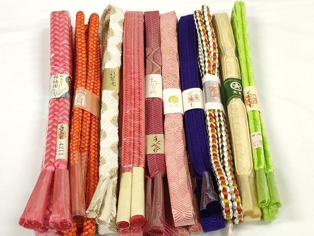 平和屋着物●和装小物　帯締め10本セット　手組紐　笹浪組　冠組　逸品　未使用　DABD7081zzz