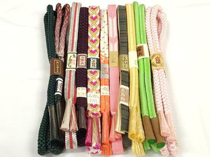 平和屋着物●和装小物　帯締め10本セット　手組紐　京組紐　本場大島紬　奈良組　金銀糸　めいくやまと　逸品　未使用　DABD7083zzz