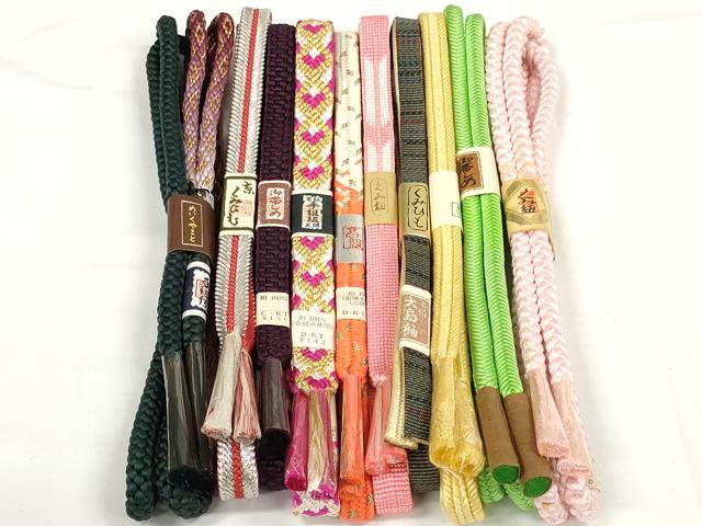 平和屋着物●和装小物　帯締め10本セット　手組紐　京組紐　本場大島紬　奈良組　金銀糸　めいくやまと　逸品　未使用　DABD7083zzz