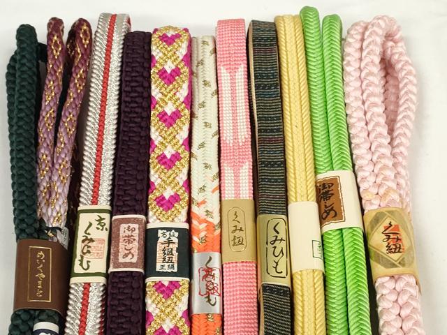 平和屋着物●和装小物　帯締め10本セット　礼装用　組紐　鎌倉組　冠組　レザー　金銀糸　三越扱い　逸品　未使用　DABD7082zzz