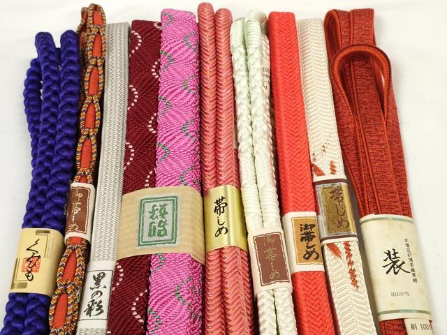 平和屋着物●和装小物　帯締め10本セット　本場筑前博多織　草木染　奈良組　唐組　逸品　未使用　DABD7086zzz