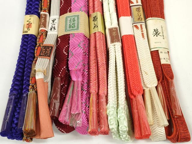 平和屋着物●和装小物　帯締め10本セット　本場筑前博多織　草木染　奈良組　唐組　逸品　未使用　DABD7086zzz