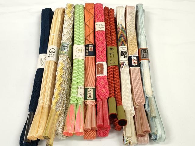 平和屋着物●和装小物　帯締め10本セット　組紐　高麗組　笹浪組　金糸　鈴乃屋扱い　逸品　未使用　DABD7087zzz