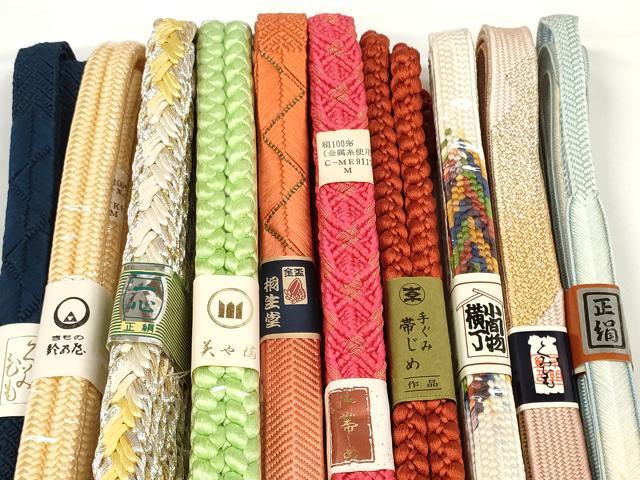 平和屋着物●和装小物　帯締め10本セット　組紐　高麗組　笹浪組　金糸　鈴乃屋扱い　逸品　未使用　DABD7087zzz