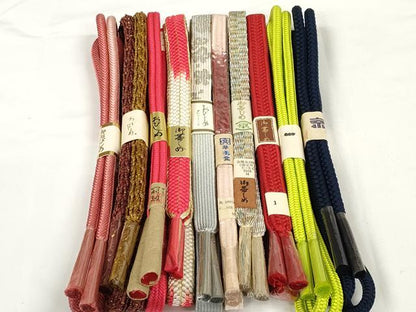平和屋着物●和装小物　帯締め10本セット　高麗組　奈良組　冠組　金銀糸　逸品　未使用　DABD7089zzz