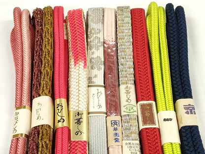 平和屋着物●和装小物　帯締め10本セット　高麗組　奈良組　冠組　金銀糸　逸品　未使用　DABD7089zzz