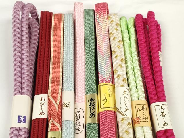 平和屋着物●和装小物　帯締め10本セット　礼装用　伊賀の組紐　手組紐　笹浪組　金糸　逸品　未使用　DABD7091zzz