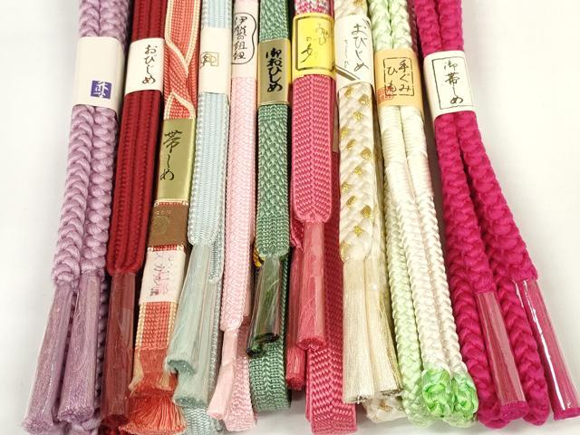 平和屋着物●和装小物　帯締め10本セット　礼装用　伊賀の組紐　手組紐　笹浪組　金糸　逸品　未使用　DABD7091zzz