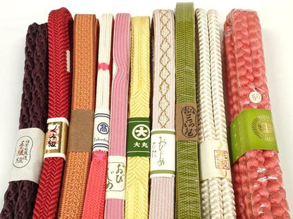 平和屋着物●和装小物　帯締め10本セット　組紐　高麗組　金糸　高島屋扱い　逸品　未使用　DABD7092zzz