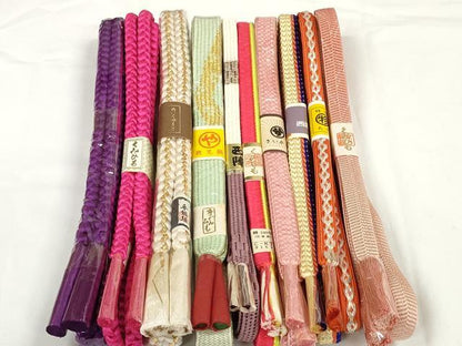 平和屋着物●和装小物　帯締め10本セット　礼装用　西陣　組紐　高麗組　笹浪組　金糸　めいくやまと 西武扱い　逸品　未使用　DABD7094zzz