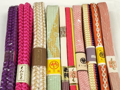 平和屋着物●和装小物　帯締め10本セット　礼装用　西陣　組紐　高麗組　笹浪組　金糸　めいくやまと 西武扱い　逸品　未使用　DABD7094zzz