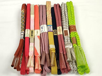 平和屋着物●和装小物　帯締め10本セット　西陣　手組紐　高麗組　冠組　金銀糸　美保姿本舗　逸品　未使用　DABD7096zzz