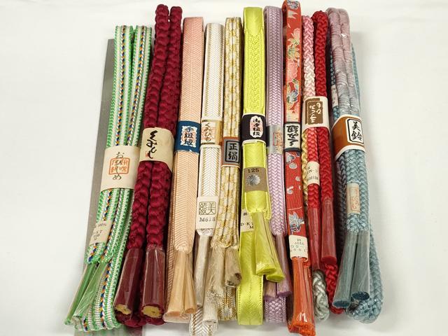 平和屋着物●和装小物　帯締め10本セット　手組紐　笹浪組　亀甲組　金糸　逸品　未使用　DABD7098zzz
