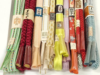 平和屋着物●和装小物　帯締め10本セット　手組紐　笹浪組　亀甲組　金糸　逸品　未使用　DABD7098zzz