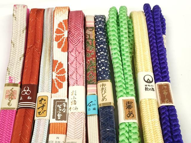 平和屋着物●和装小物　帯締め10本セット　組紐　高麗組　笹浪組　金糸　鈴乃屋扱い　逸品　未使用　DABD7100zzz