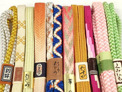 平和屋着物●和装小物　帯締め10本セット　礼装用　組紐　笹浪組　金銀糸　小田急百貨店扱い　逸品　未使用　DABD7101zzz