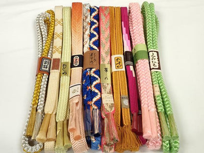 平和屋着物●和装小物　帯締め10本セット　礼装用　組紐　笹浪組　金銀糸　小田急百貨店扱い　逸品　未使用　DABD7101zzz
