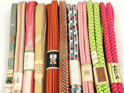 平和屋着物●和装小物　帯締め10本セット　組紐　奈良組　冠組　金糸　三越扱い　逸品　未使用　DABD7105zzz