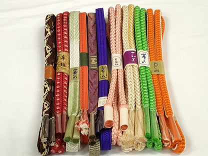 平和屋着物●和装小物　帯締め10本セット　手組紐　笹浪組　金糸　そごう・さが美扱い　逸品　未使用　DABD7106zzz