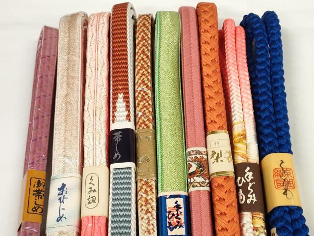 平和屋着物●和装小物　帯締め10本セット　手組紐　笹浪組　鎌倉組　金銀糸　逸品　未使用　DABD7107zzz
