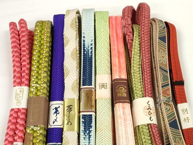 平和屋着物●和装小物　帯締め10本セット　組紐　笹浪組　鎌倉組　金糸　めいくやまと　東急百貨店扱い　逸品　未使用　DABD7108zzz