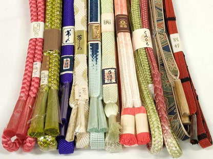 平和屋着物●和装小物　帯締め10本セット　組紐　笹浪組　鎌倉組　金糸　めいくやまと　東急百貨店扱い　逸品　未使用　DABD7108zzz