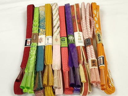 平和屋着物●和装小物　帯締め10本セット　組紐　大島紬　高麗組　笹浪組　金糸　大丸扱い　やまと誂製　逸品　未使用　DABD7109zzz