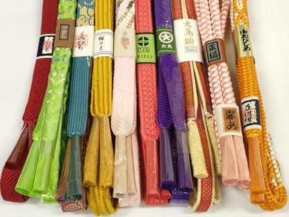 平和屋着物●和装小物　帯締め10本セット　組紐　大島紬　高麗組　笹浪組　金糸　大丸扱い　やまと誂製　逸品　未使用　DABD7109zzz