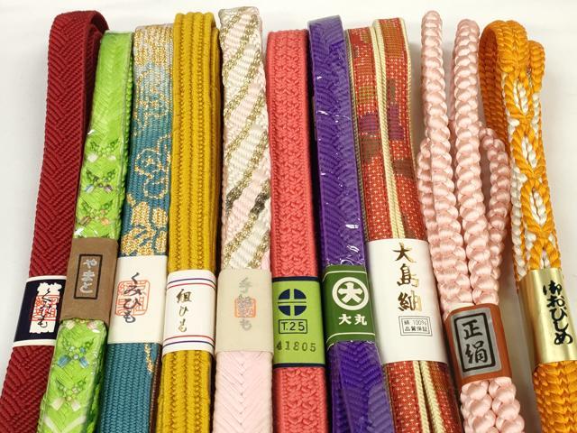 平和屋着物●和装小物　帯締め10本セット　組紐　大島紬　高麗組　笹浪組　金糸　大丸扱い　やまと誂製　逸品　未使用　DABD7109zzz