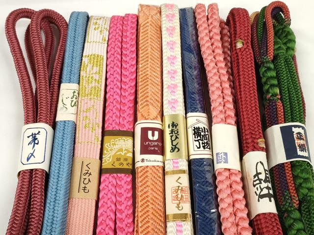 平和屋着物●和装小物　帯締め10本セット　銀座くのや　組紐　高麗組　笹浪組　金糸　逸品　未使用　DABD7112zzz