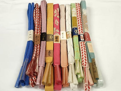 平和屋着物●和装小物　帯締め10本セット　手組紐 組紐 厄除け紐　高麗組 笹浪組　金銀糸　そごう・さが美扱い　逸品　未使用　DABD7113zzz