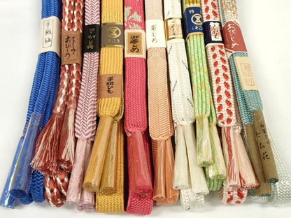 平和屋着物●和装小物　帯締め10本セット　手組紐 組紐 厄除け紐　高麗組 笹浪組　金銀糸　そごう・さが美扱い　逸品　未使用　DABD7113zzz