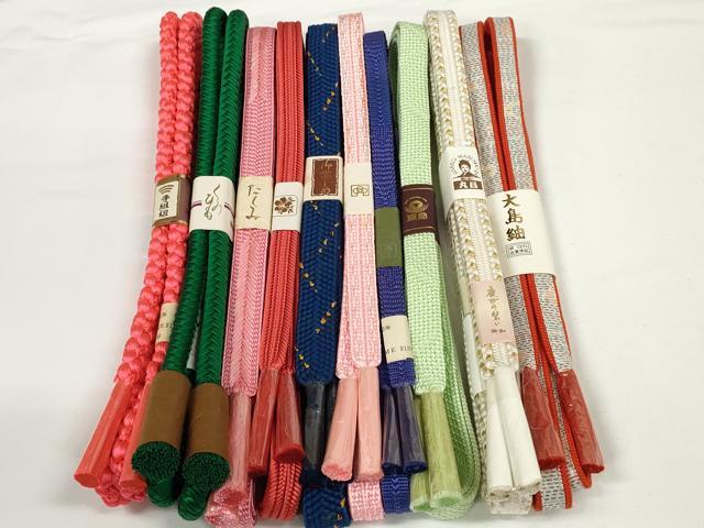 平和屋着物●和装小物　帯締め10本セット　礼装用　組紐　大島紬　金糸　東急百貨店扱い　逸品　未使用　DABD7114zzz