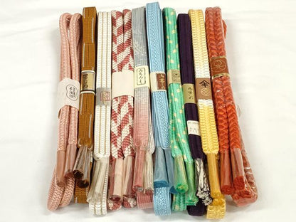平和屋着物●和装小物　帯締め10本セット　礼装用　組紐　高麗組　金糸　逸品　未使用　DABD7115zzz